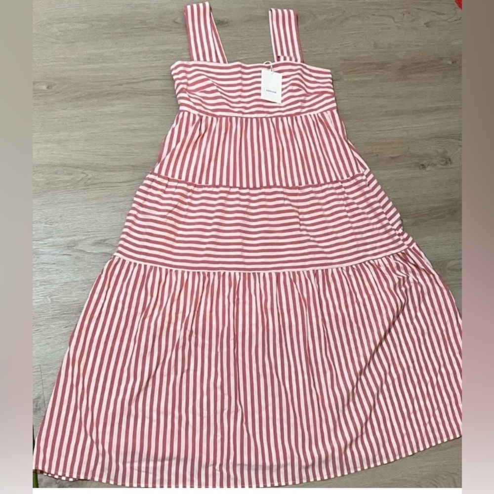 AUREUM Pink and White Striped Women Dress